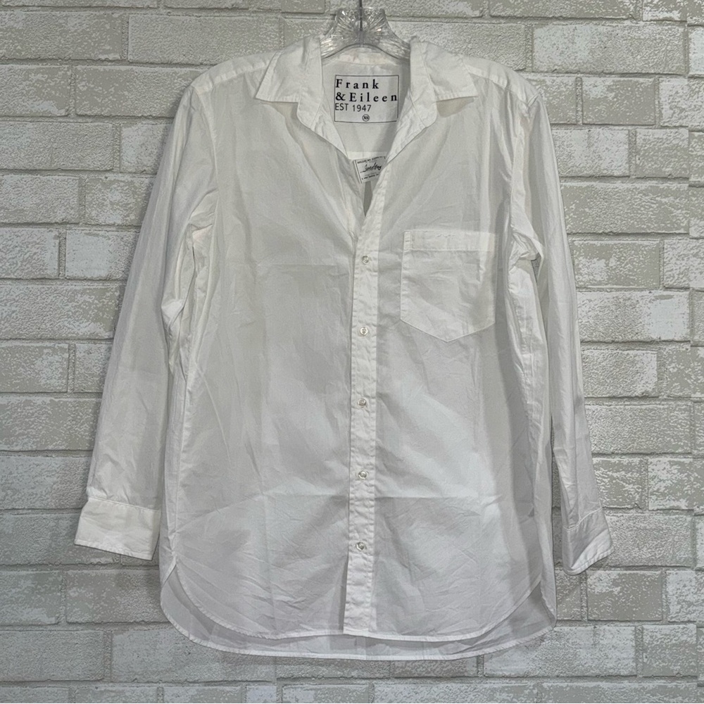 Frank & Eileen JOEDY Boyfriend Button-Up Shirt - White - Sz - XS
